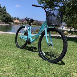 New Ladies Teal Aqua 🌸 Beach Cruiser Bike Bicycle Standard Adult Size 26” Tires Father’s Day