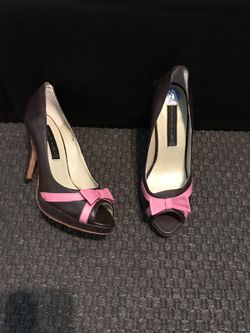 Steven Brown Pink Bow Peep Toe Heels