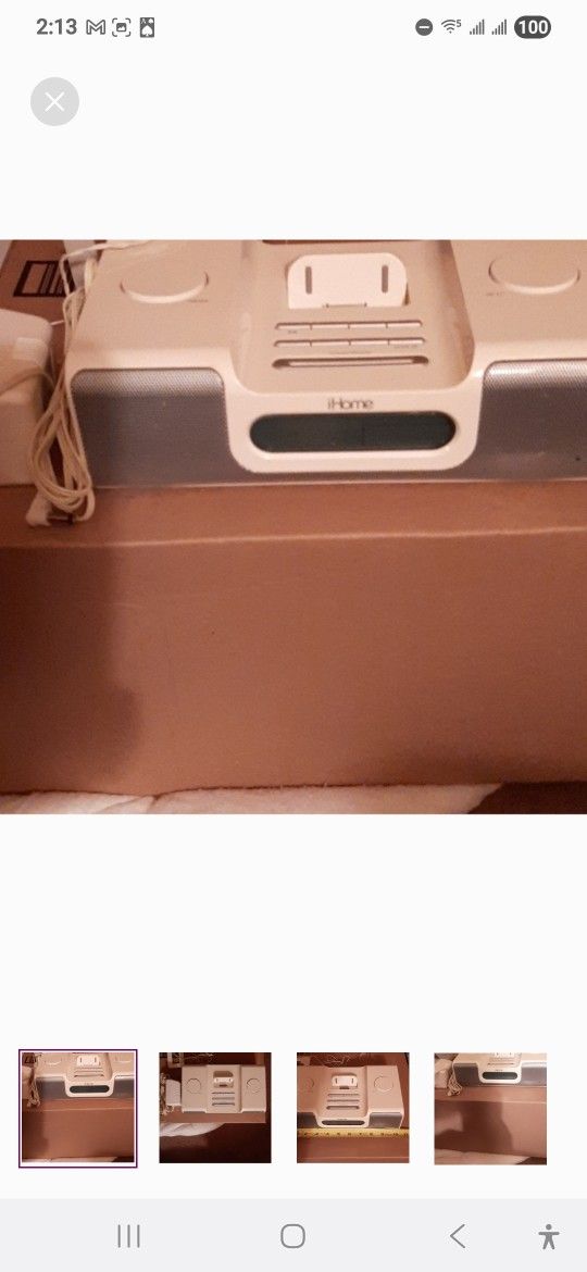 iHome Apple iPhone Compatible Radio, Docking Station, Beige