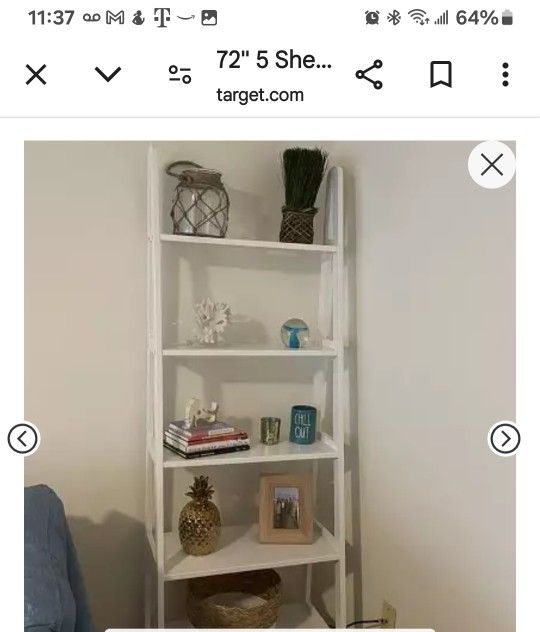 Ladder White Shelf Book Shelf