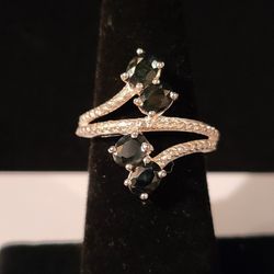 Genuine Dark Blue Sapphire Ring 