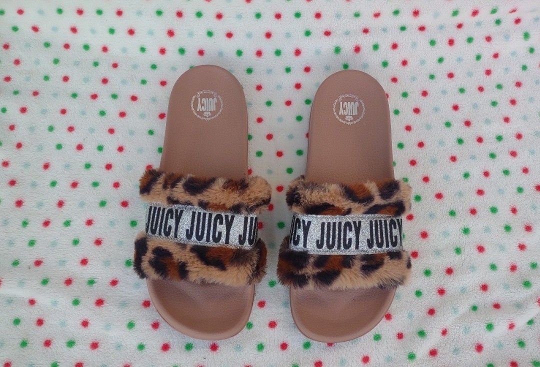 Juicy By Juicy Couture Womens Wake Slide Sandals Natural Leopard Size 10