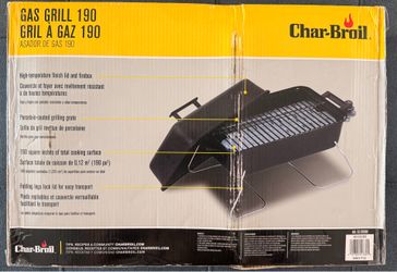 Char-Broil Gas Grill 190 Portable Tabletop Propane Grill - Brand New