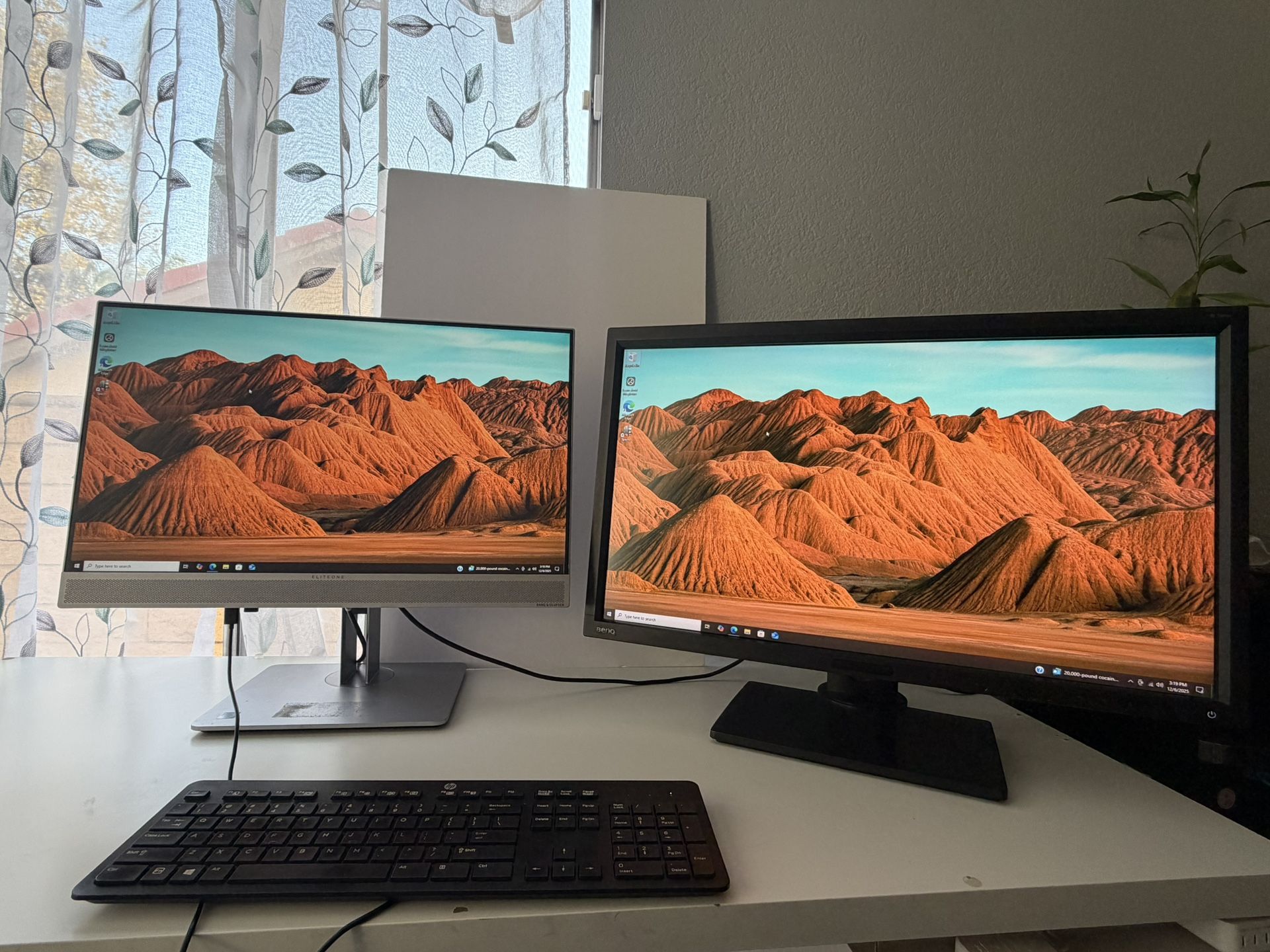 HP EliteOne 800 G3 23.8 Inch Computer With extra Monitor 27” BenQ