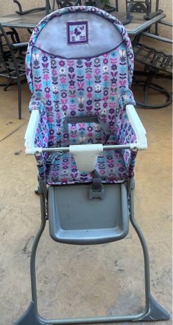 Baby High Chair with Butterfly Floral Pattern