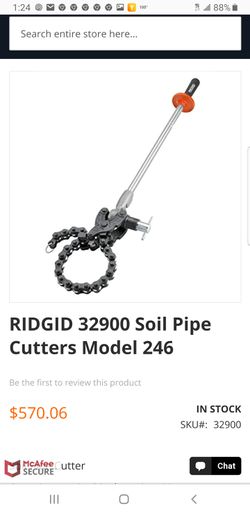 Ridgid soil pipe snap cutters