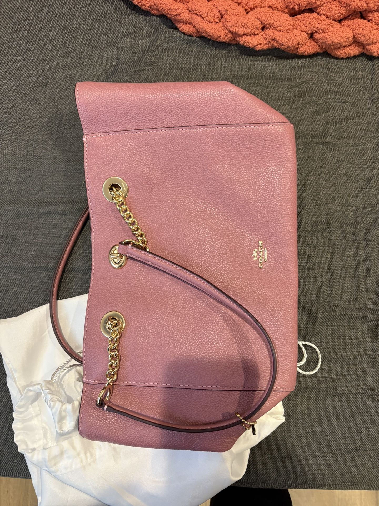 Pink Turnlock Chain Tote 27 Coach Purse