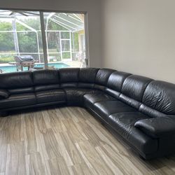 Natuzzi Leather Sectional Couch