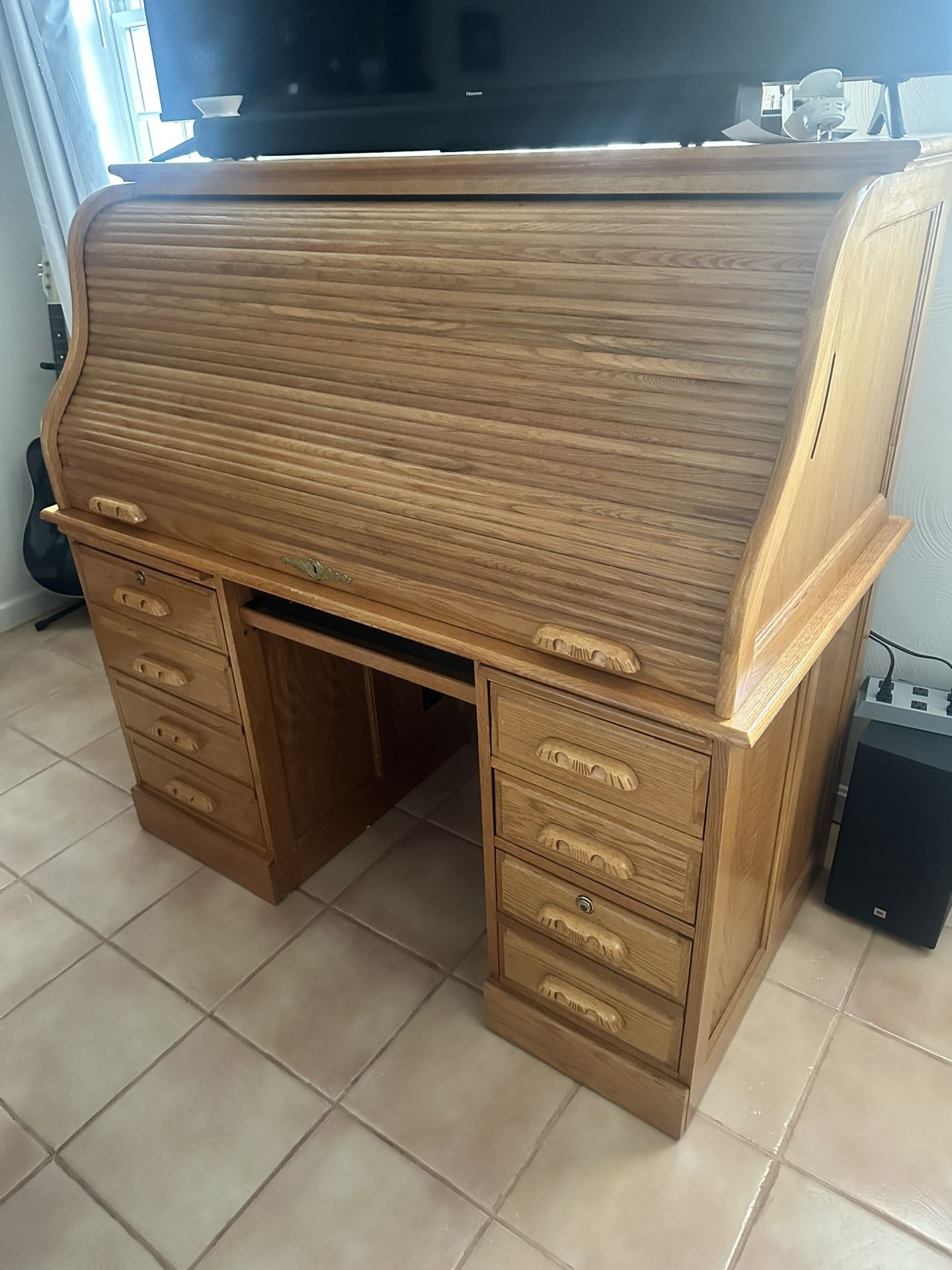 Oak Roll Top Desk