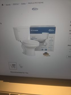 White Proflo Brand NEW Open Box Toilet