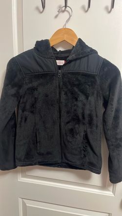 Girls Soft Black Zip Up