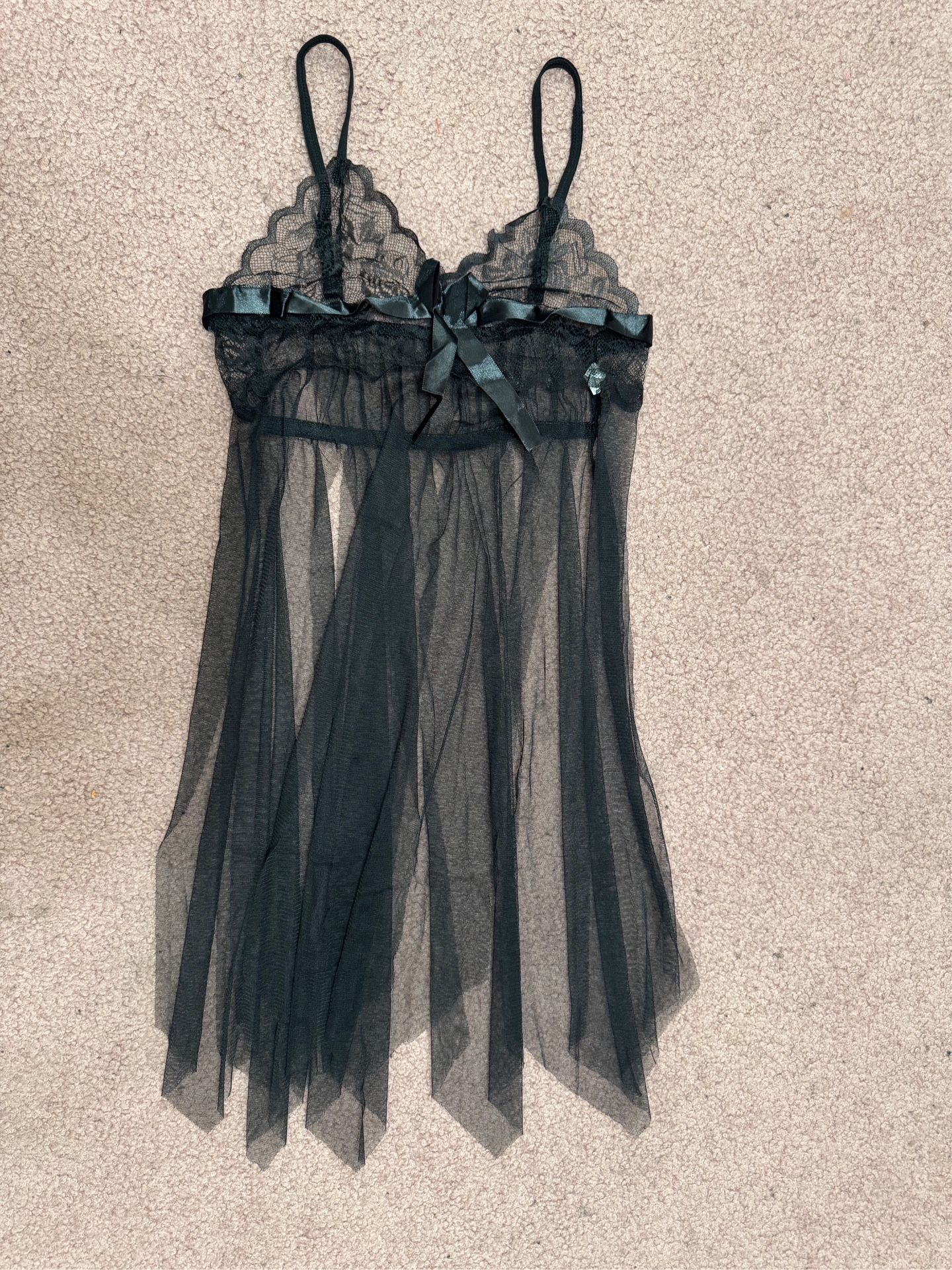 New Small Black Bralette Babydoll Teddy Lingerie