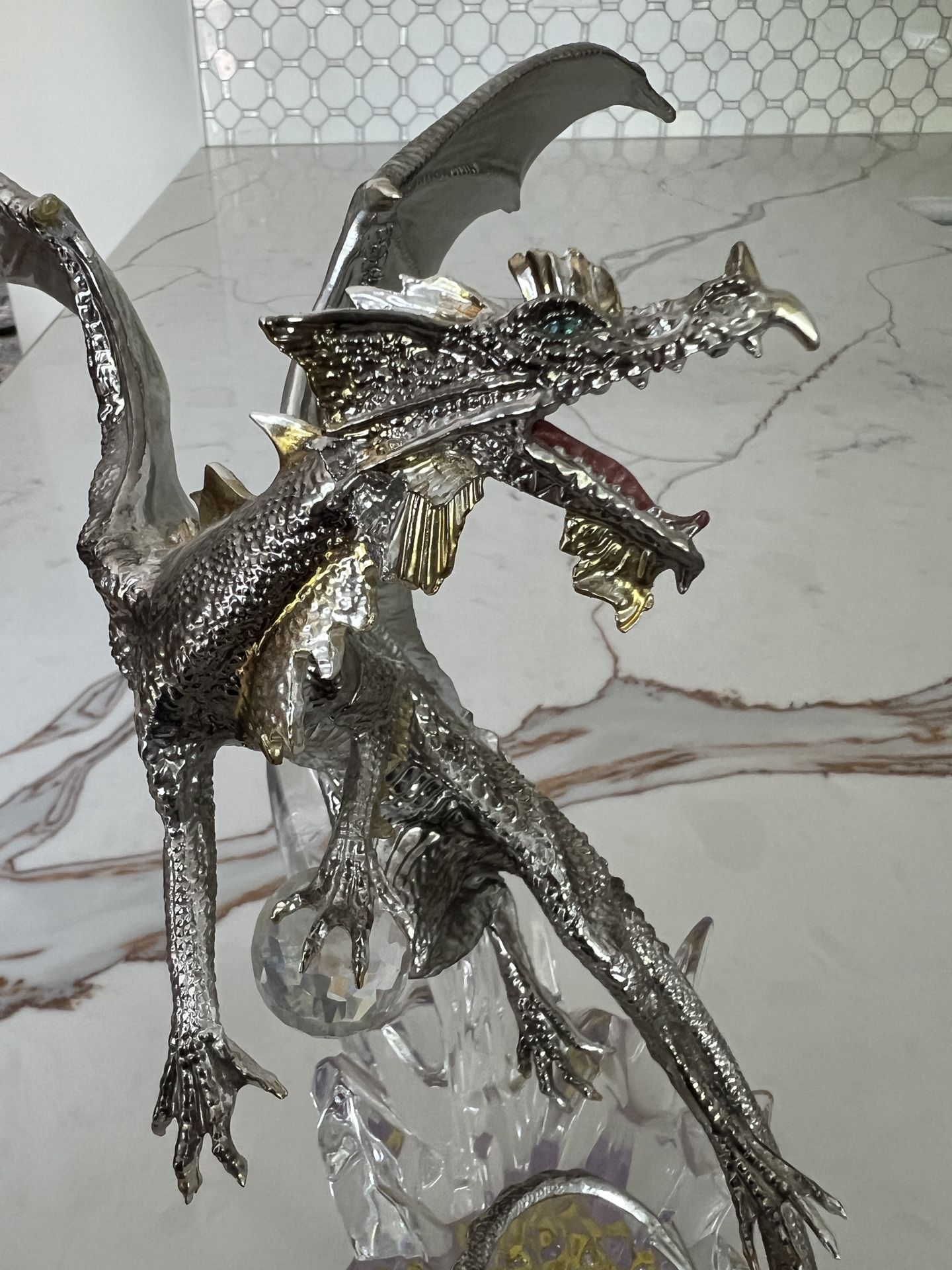 Franklin Mint Michael Whelan "Guardian of the Treasure" Silver Dragon