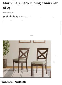 Moriville X Back Dining chair (Set of 2)