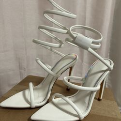 NATHALIE AROUND THE ANKLE COIL HIGH HEELS 