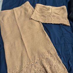 Knit Two-Piece Skirt and Crop Top Set