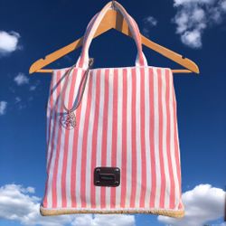Saldarini 1882 Striped Cotton Tote Bucket Bag