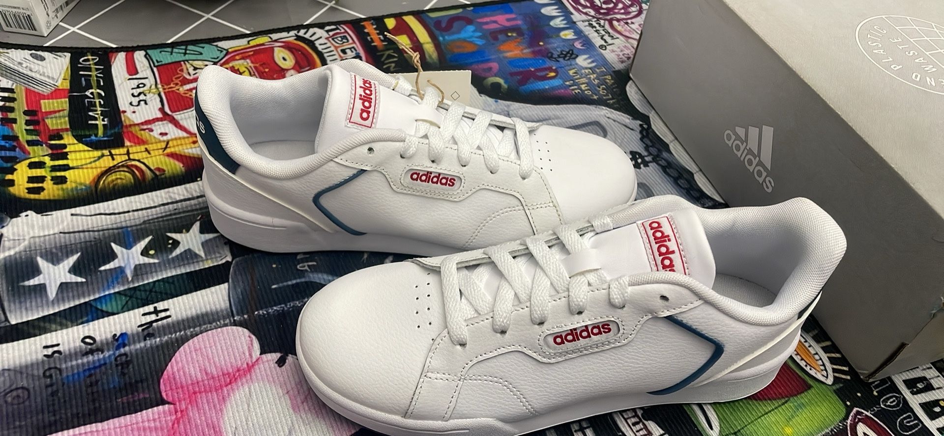 Adidas Roguera 'White Red Navy' Gz7681 Size 5 1/2. ~NEW~