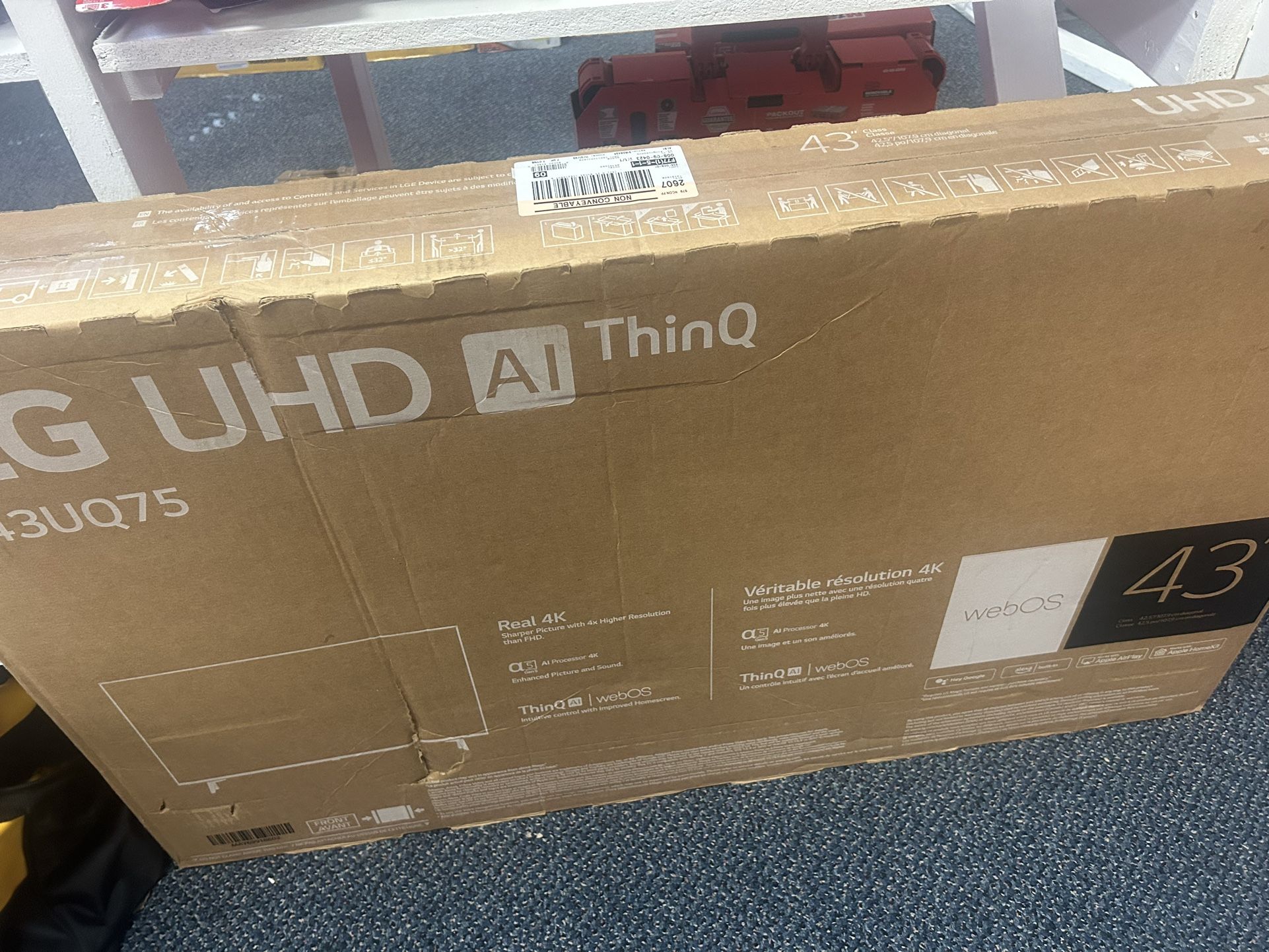 New Lg 43” Ai Thin Smart Tv