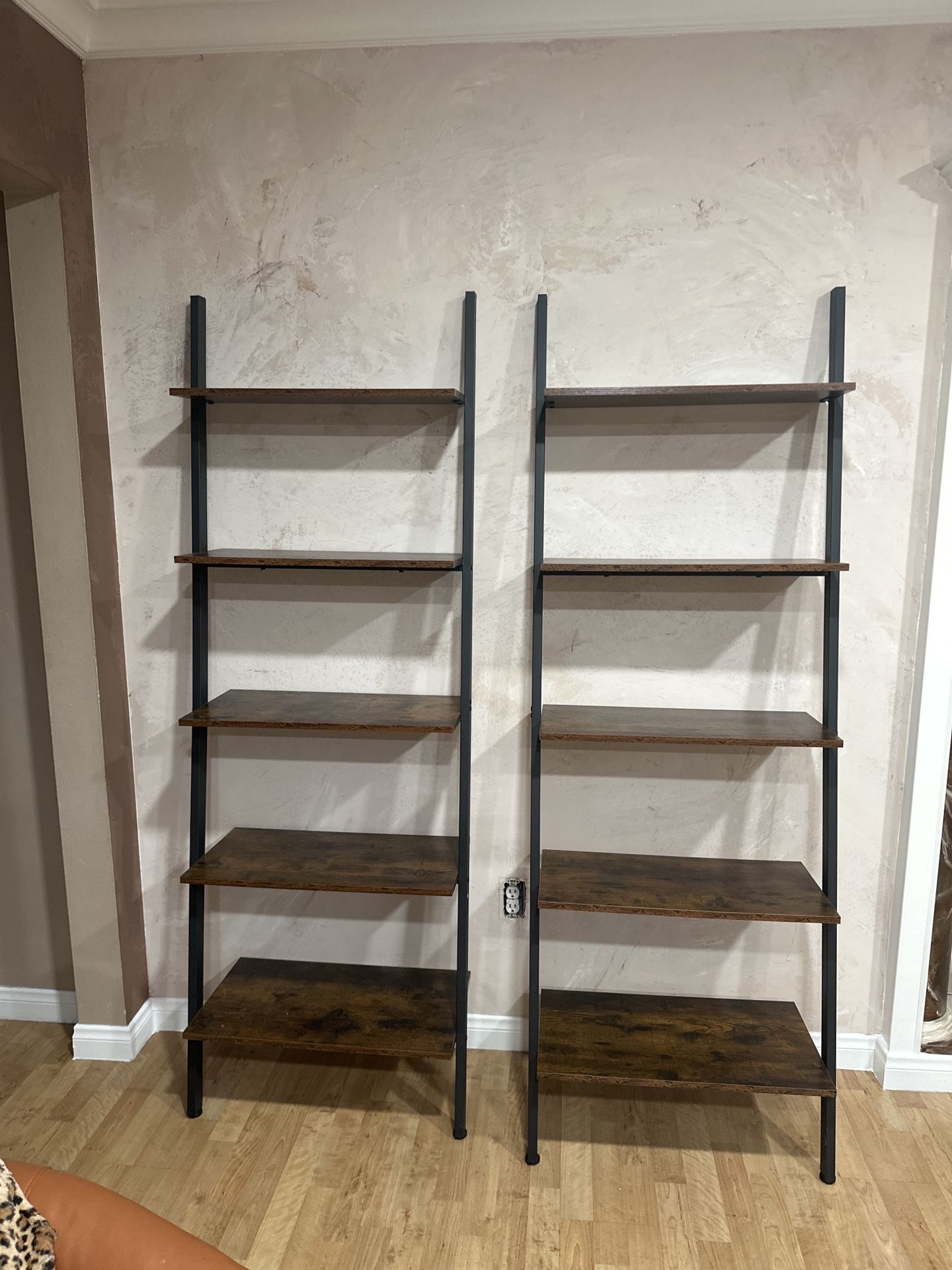 π 2 Matching Ladder Bookshelves β Wood & Metal