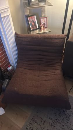 Brown Tufted Floor Lounge Chair