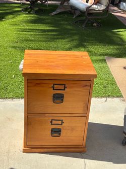 Two drawer wooden file cabinet