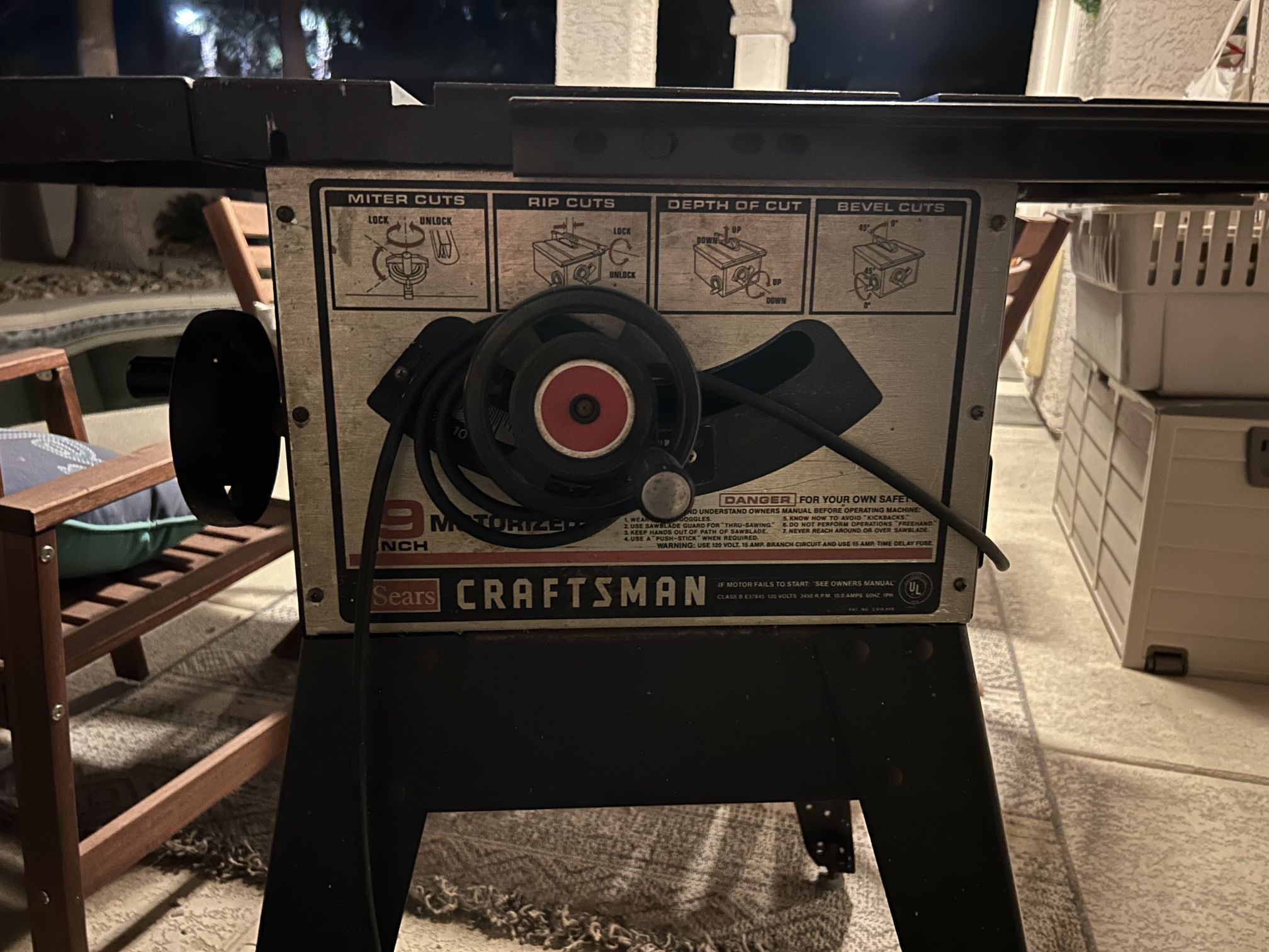 Craftsman 9 Inch Table saw Vintage