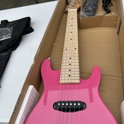 30in Kids Electric Guitar Pink Right-Handed & Accessories