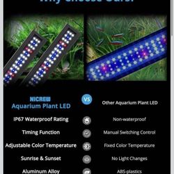 NICREW C10 Plants Freshwater LED Aquarium Light, Full Spectrum Fish Tank Light with LCD Timer, Color Temperature Adjustable, 48-60 in, 32 Watts 