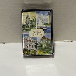 Vintage Deck of playing cards featuring Cape May, New Jersey landmarks.