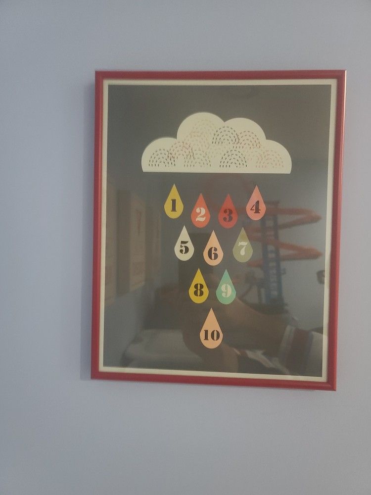 Raining Numbers Framed Print