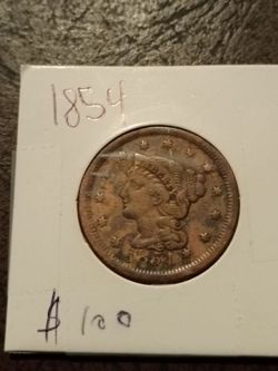 1854 large cent
