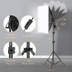 Photography Lighting Kit, Softbox Lighting Kit with Photo Backdrop for Product Photography, Portrait photography, Video Shooting Photography