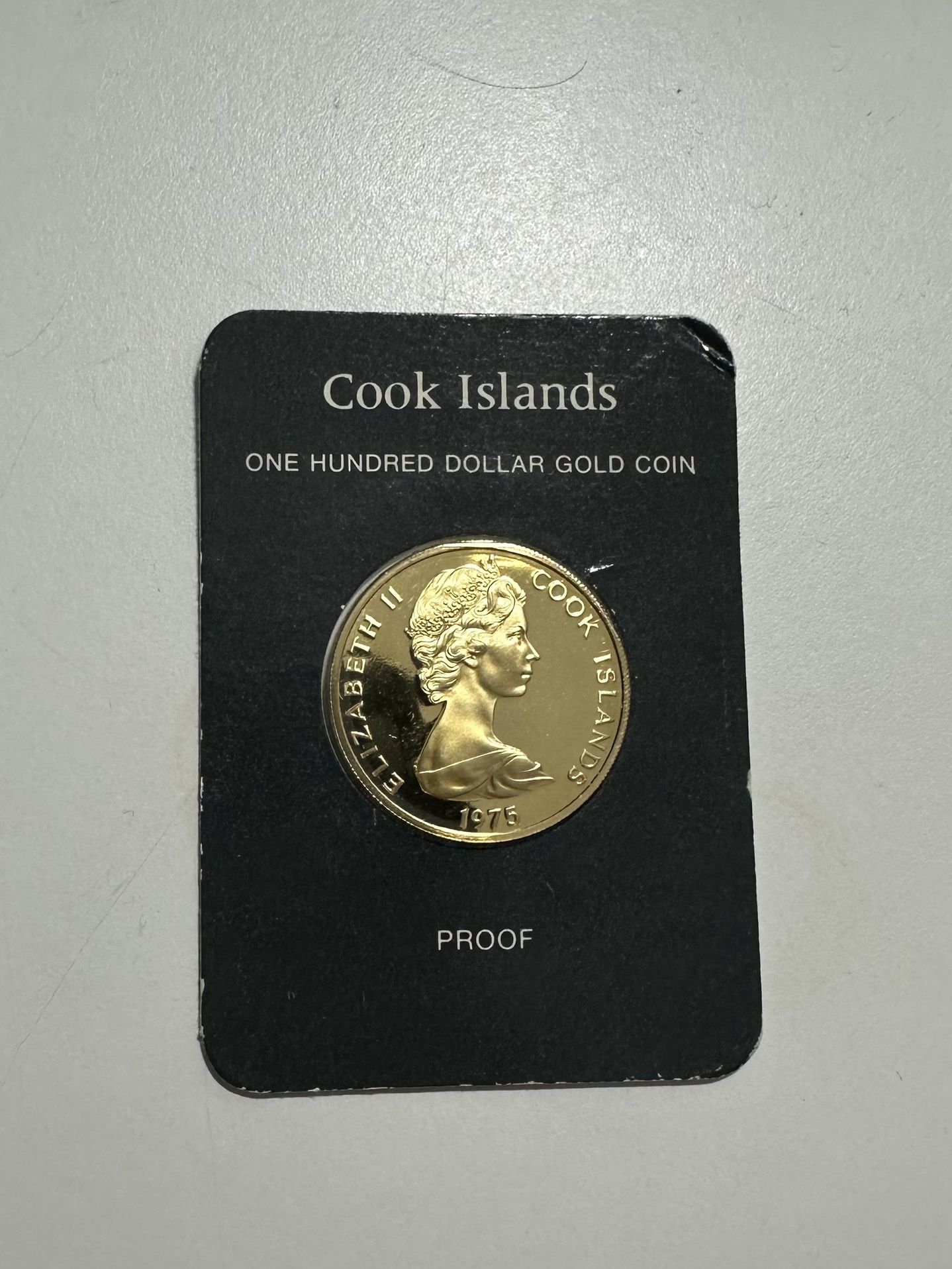 1975 COOK ISLANDS $100 DOLLARS GOLD COIN SECOND VOYAGE 1775 PROOF