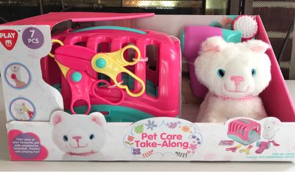 (NEW) (1 AVAILABLE) PLAYGO PET CARE TAKE-ALONG PLAY SET - 7 PIECE