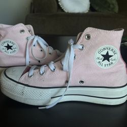 Pink High Top Platform Converse