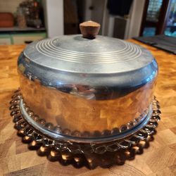 Vintage Glass Cake Server
