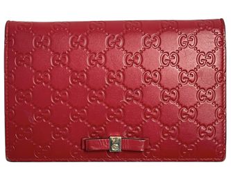 Guccissima Red Embossed Leather Handbag