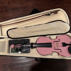 Mendini by Cecilio Pink Violin Beginner Set w/ Case, Bow, Shoulder Rest, Tuner