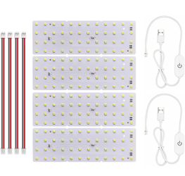 4PCS Lithophane LED Backlight Board Kit KC009 KC010 for Bambu Lab H2C/X1/P2S/A1 LED Light Board Backlights Makerworld Model Parts USB 3D Print Accesso