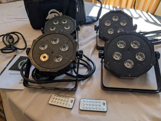 ADJ Mega Hex Par Quad Pak 4-Pack DJ RGBAW UV LED Uplighting / Stage Wash