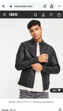 Jack & Jones Essentials faux leather racer jacket