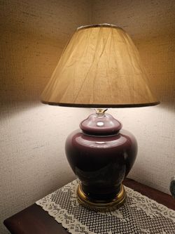 Maroon Table Lamp with shade