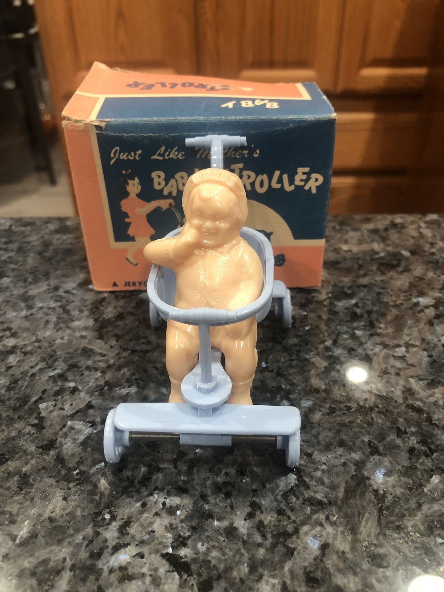 Vintage Jeryco Pink "Just Like Mother's" Plastic Toy Baby Doll Stroller In Original Box.  See pictures the box is slightly damaged with a rip. Smoke f