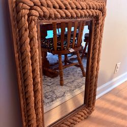 Alden Decor Laci Jute Rectangle Mirror - Natural