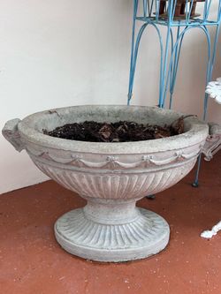 Pair of Victorian concrete planters approx 27Lx24HX12W