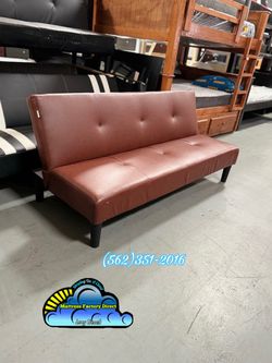 Burgundy red futon couch convertible sofa Nuevo new