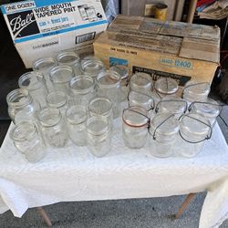 Large Group Of Ball Canning Jars ! 49 - Total ! Two Boxes New ! 