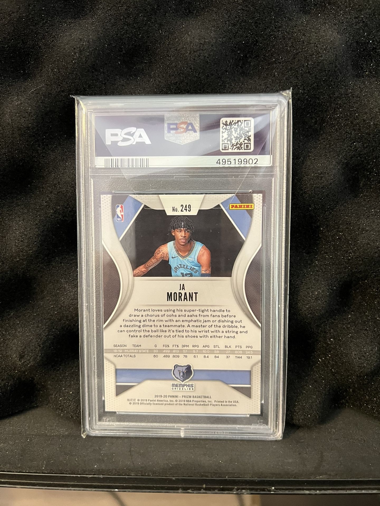 2019 Panini Prizm Ja Morant Rookie Card RC #249 Graded PSA 10 GEM MT
