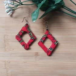 1PR Beautiful African Kitenge Earrings 